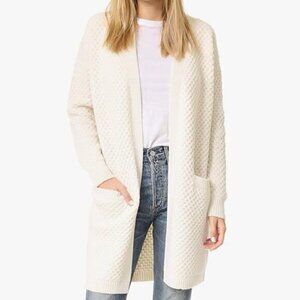 Vince Women's Cream Honeycomb Chunky Knit Long Sleeve Cardigan‎ - Size L Large